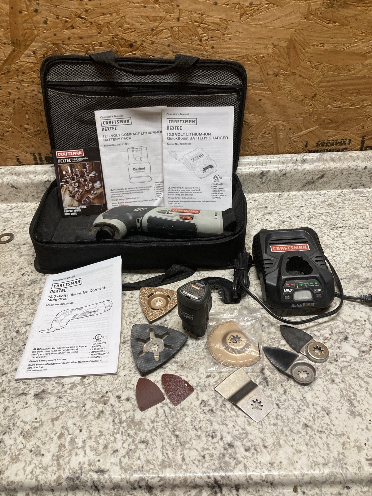 Craftsman NEXTEC 12.0V Lithium-Ion Cordless Multi-Tool Case Battery Charger Acc.