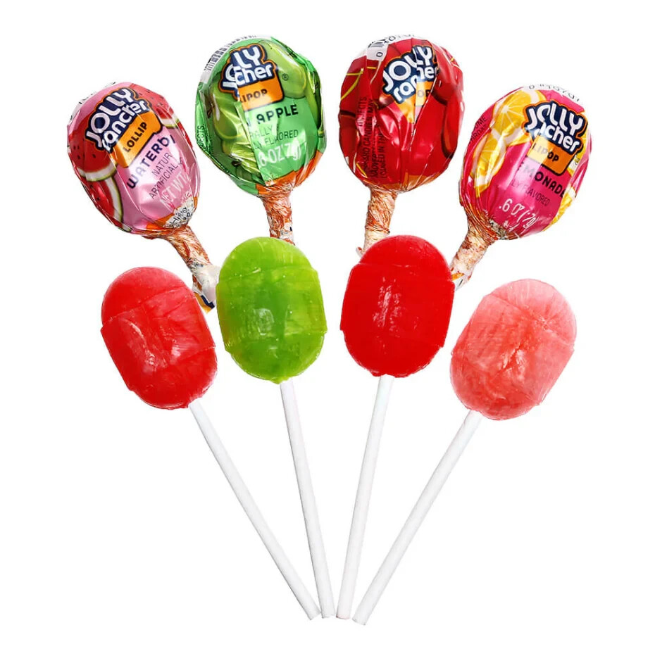 JOLLY RANCHER Round Lollipops, Assorted Fruit Filled Pops, Bulk Candy (2 Pounds)
