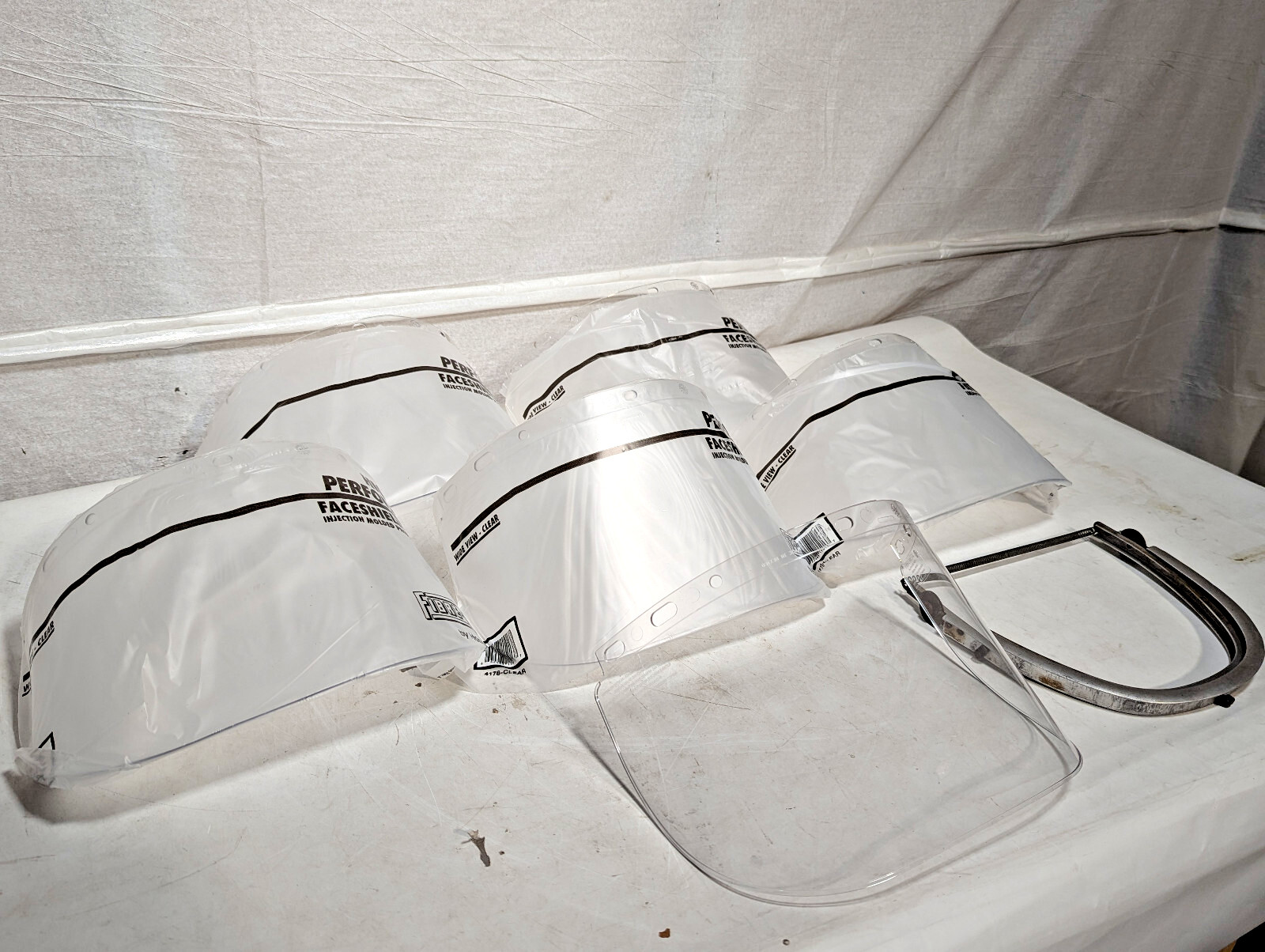 Lot of 6: North Safety Fibre-Metal 4178CL Clear Face, Eye Shield Protection