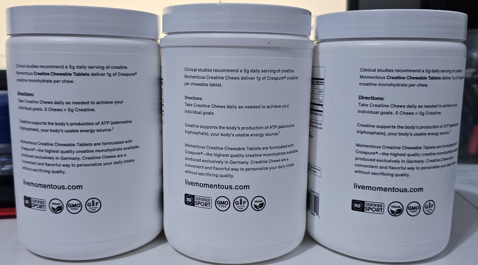 Momentous Creatine Chews Energy & Endurance Muscle Strength