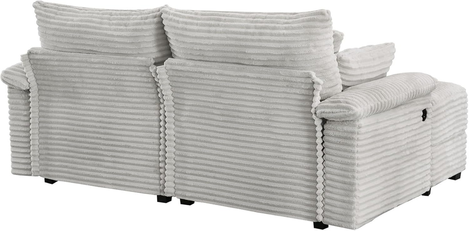 Double Lounge Chaise Indoor with Reversible Storage Ottoman/Table, USB Port & Pi
