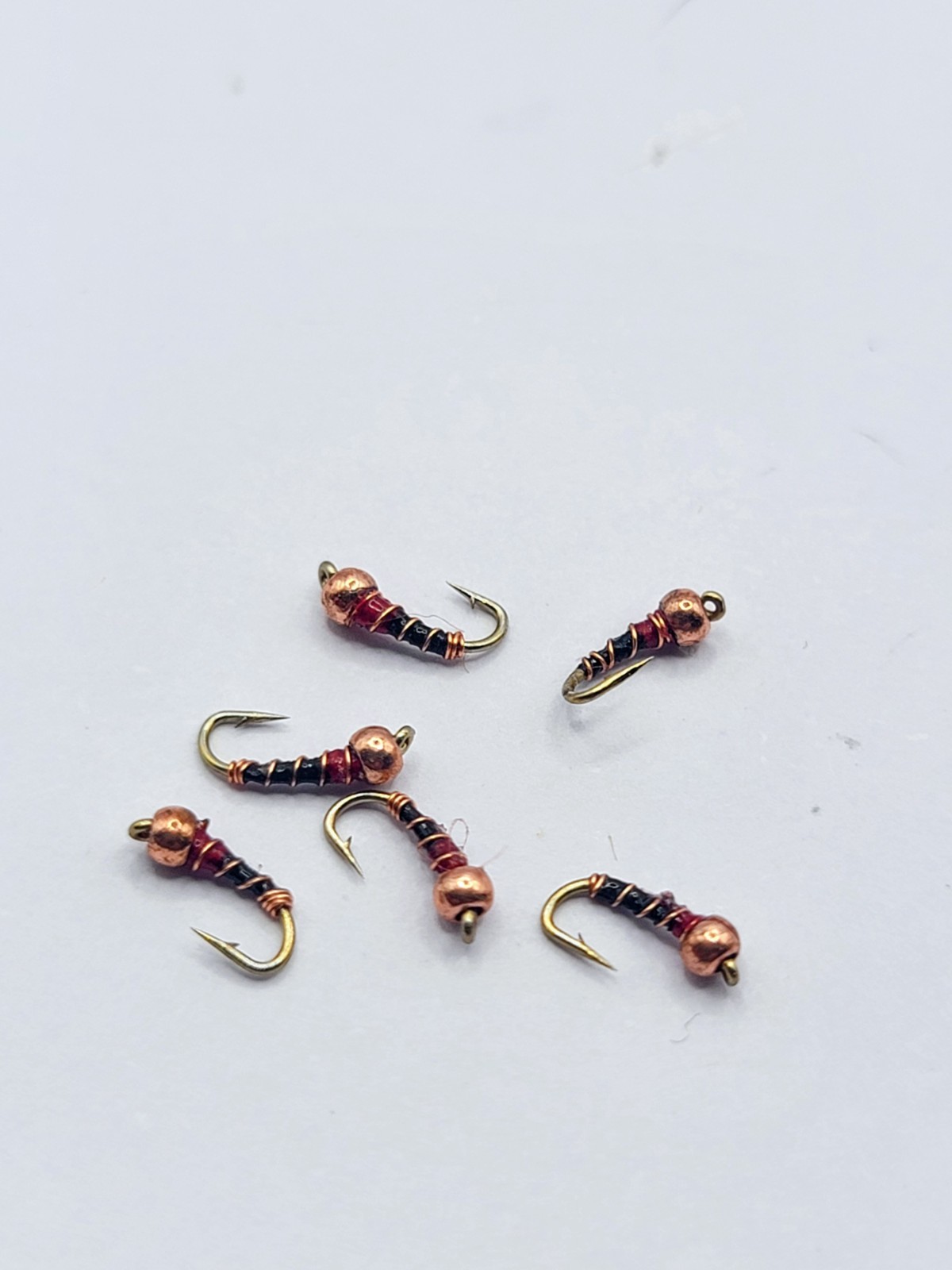 Copper John Nymph Trout Flies Bead Head Size #20 Lot Of 12 Euro Midge