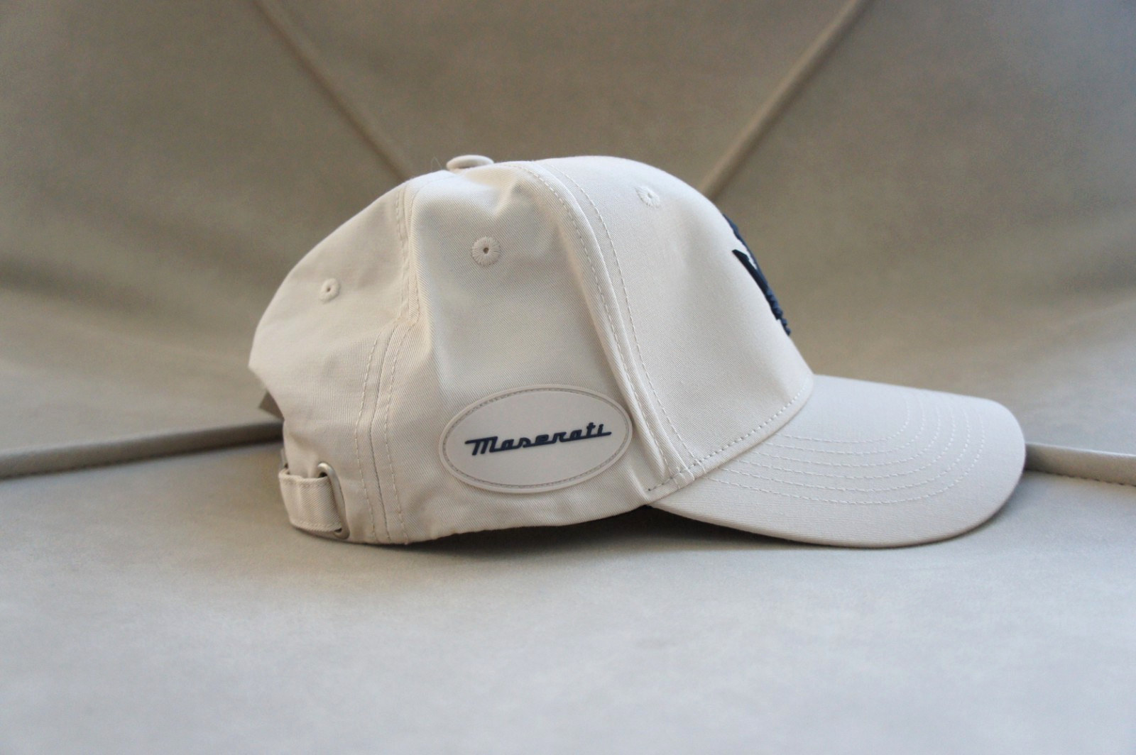 New Genuine Maserati Trident Beige Baseball Adjustable Snapback Cap Hat Patch
