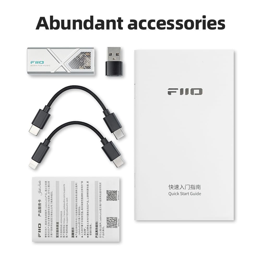 FiiO KA13 DAC HiFi Lossless Balanced DSD256 Decoding Headphone Amp (Black)