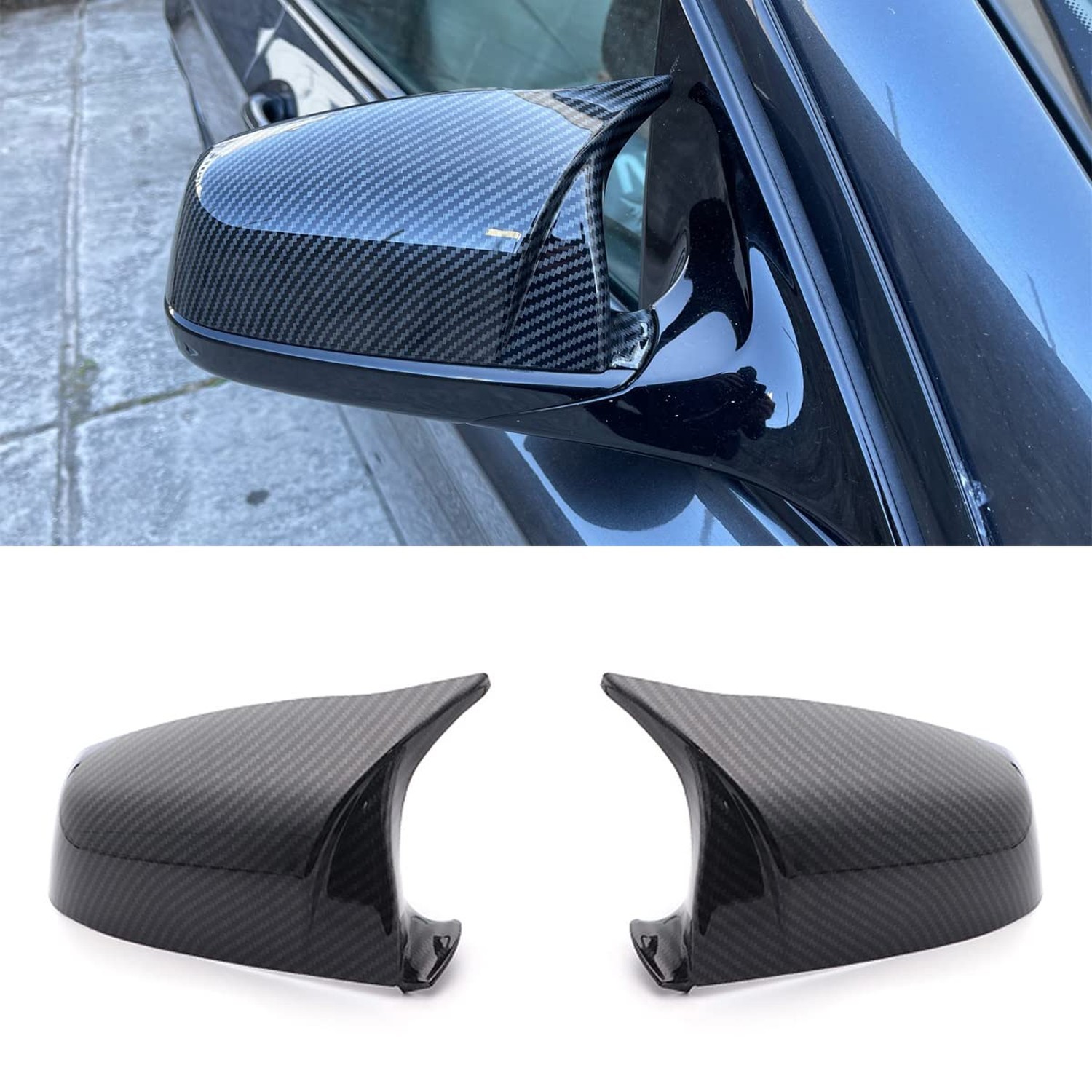 Horn caps M style Black side wing mirror Cap Cover for BMW 5 6 7 serie F01 F0...