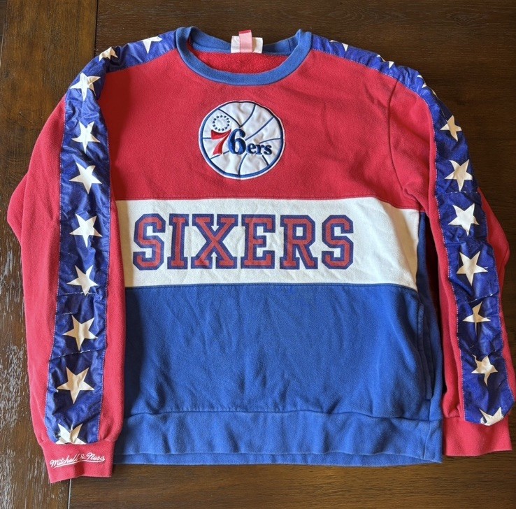 Mitchell & Ness NBA Philadelphia 76ers Sixers Crewneck Sweatshirt Men’s Size L
