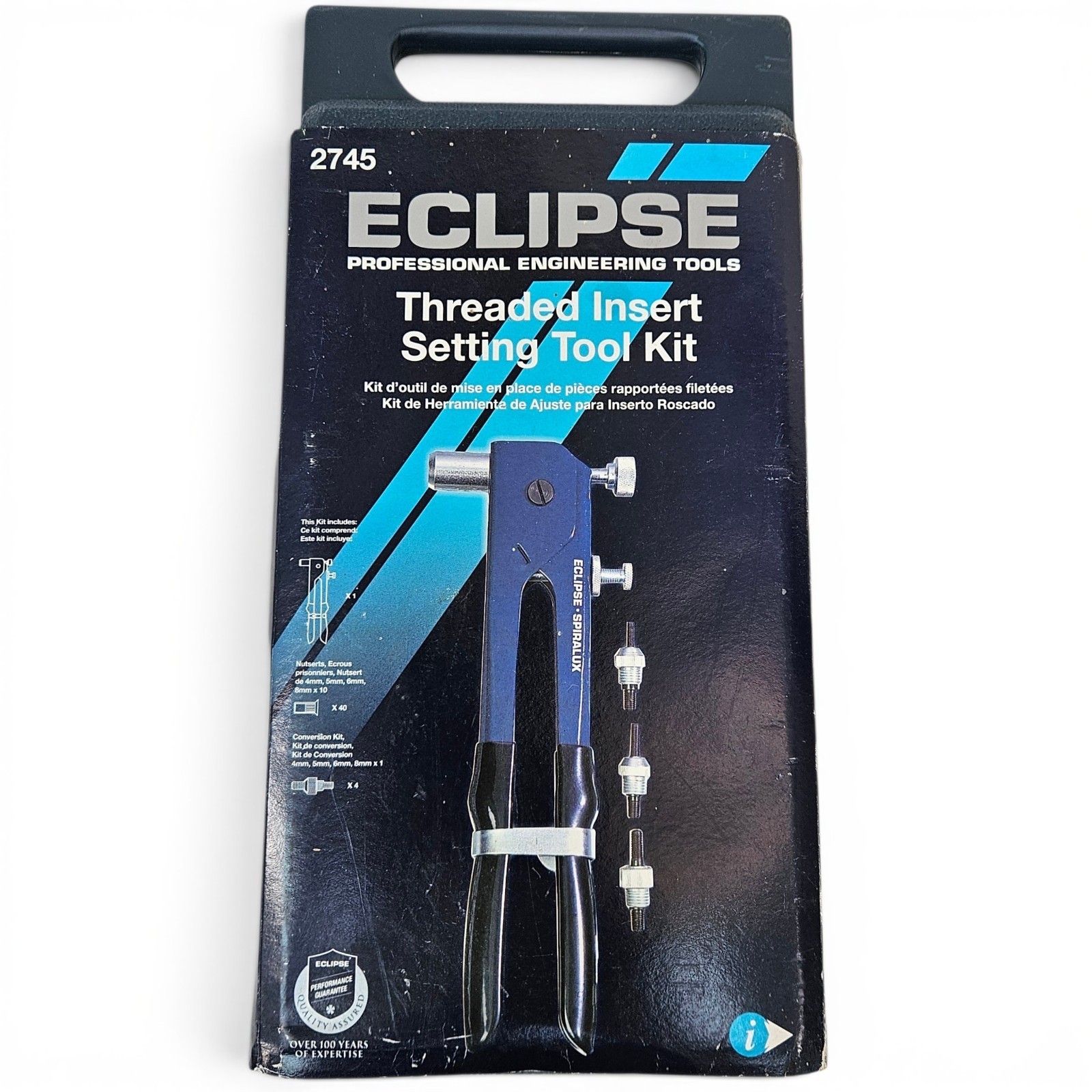Eclipse SpirAlux 2745 Rivnut Nutsert Threaded Insert Setting Tool Kit M4-M8