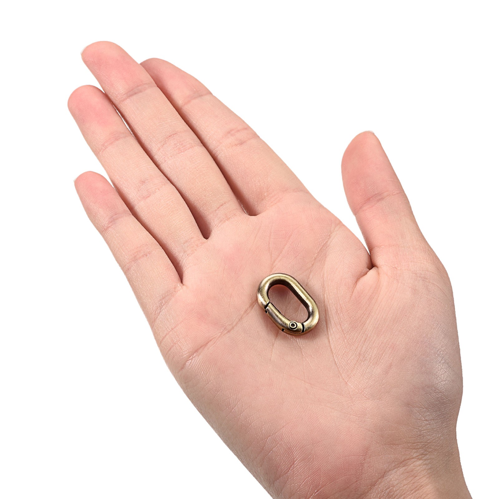 0.83" Spring Oval Ring Snap Clip Trigger for Bag Purse Keychain, 4Pcs Bronze