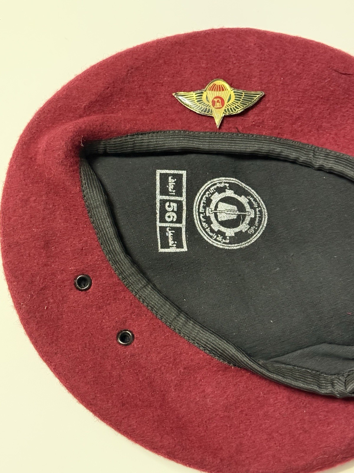 Iraq-Vintage Iraqi Special Forces Airborne Maroon Wool Beret w/para Wing,1980’s