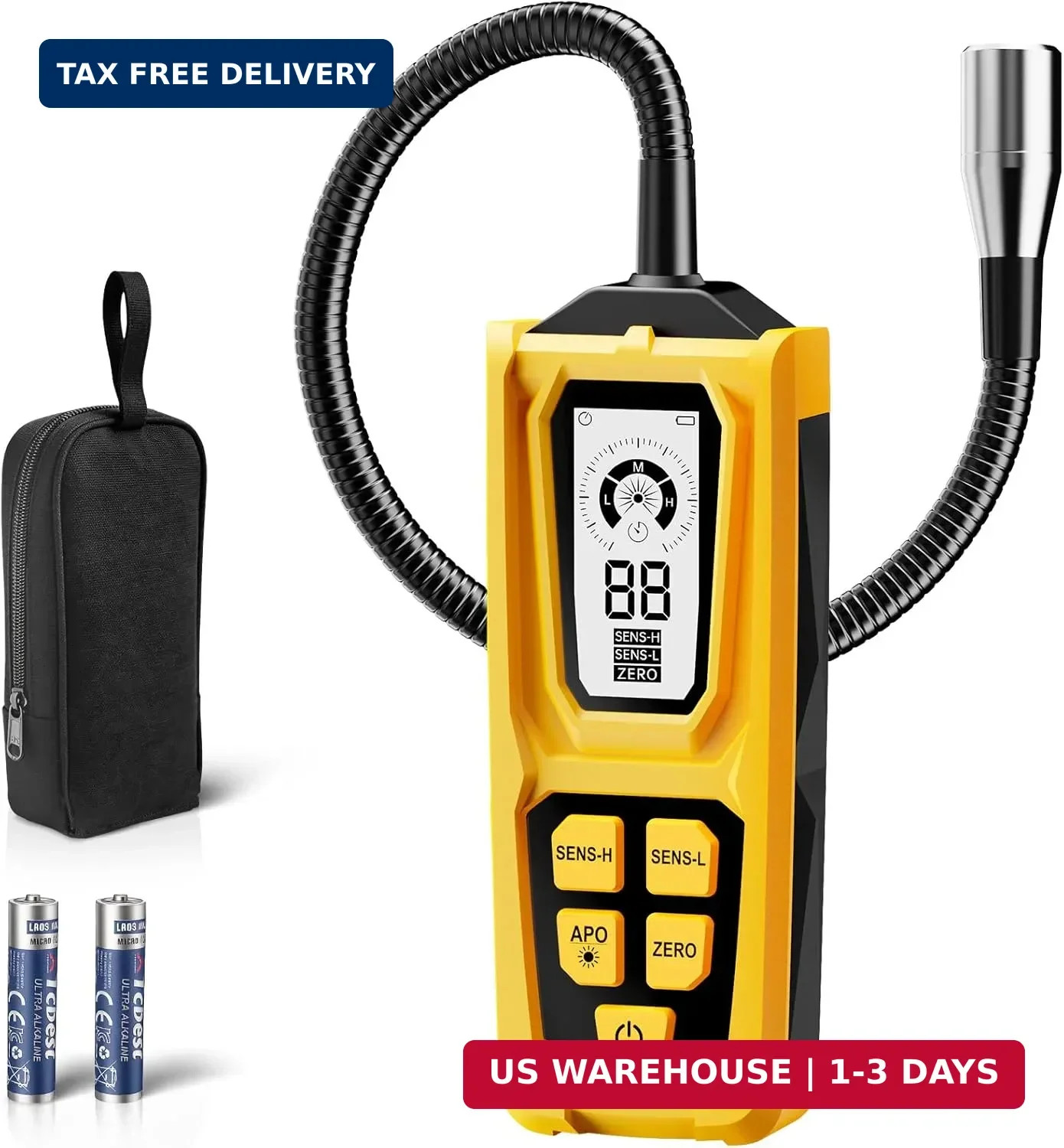 Natural Gas Leak Inspection Tool - Handheld Combustible Gas Sniffer with 11-Inch