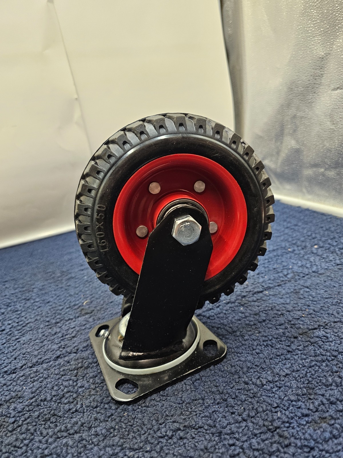 (QTY 2) Powertec 17050 6" Caster Wheels Heavy Duty Swivel Plate Caster