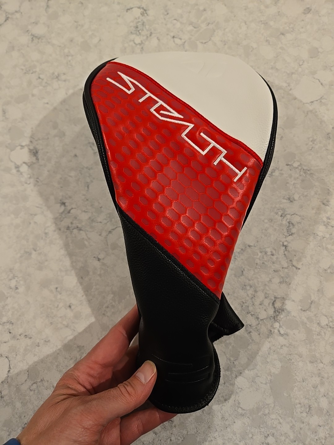 TaylorMade Golf Stealth 2 Driver White/Red/Black Slip-on Head Cover - NEW