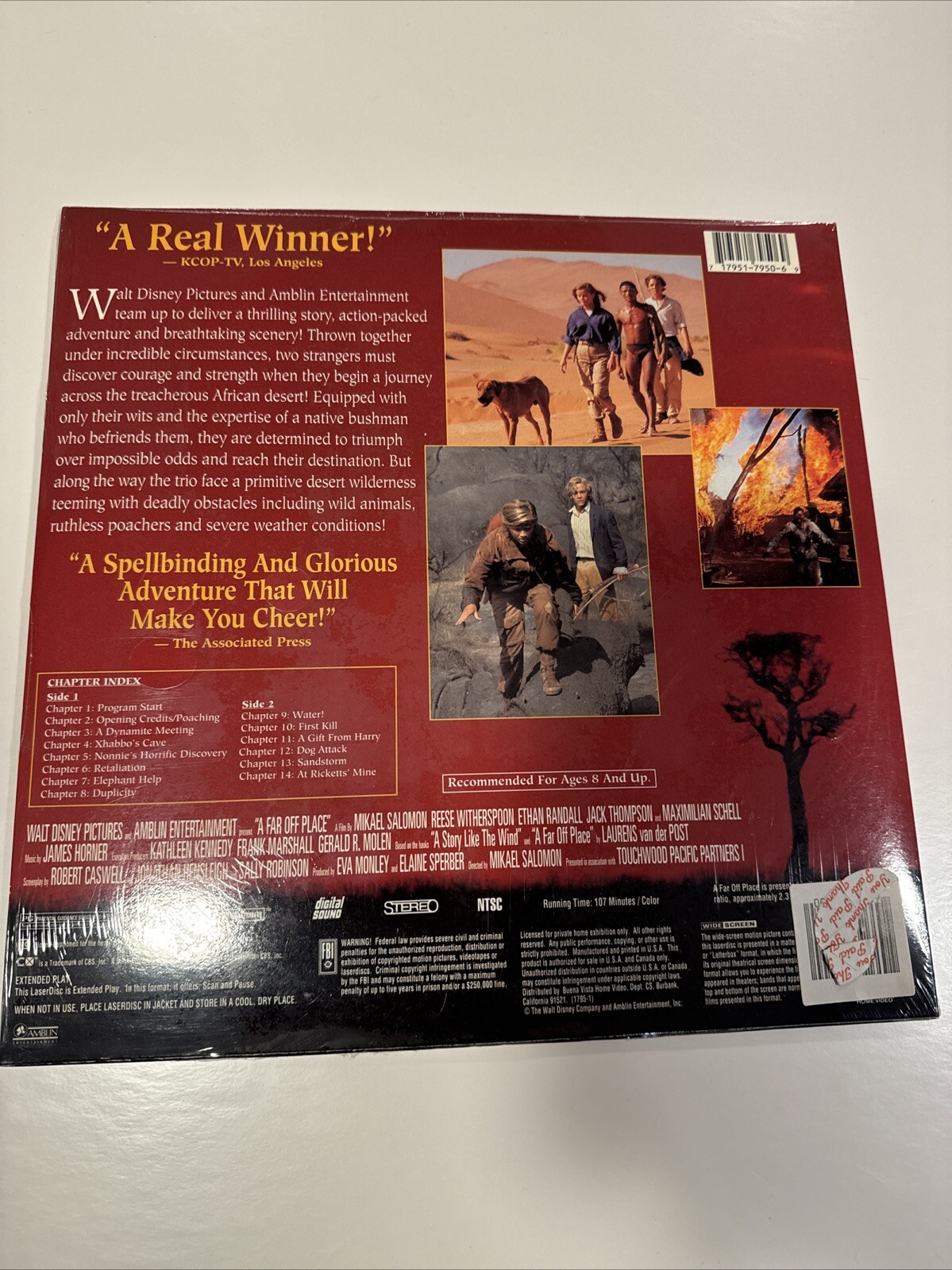 A FAR OFF PLACE Laserdisc LD WIDESCREEN FORMAT BRAND NEW