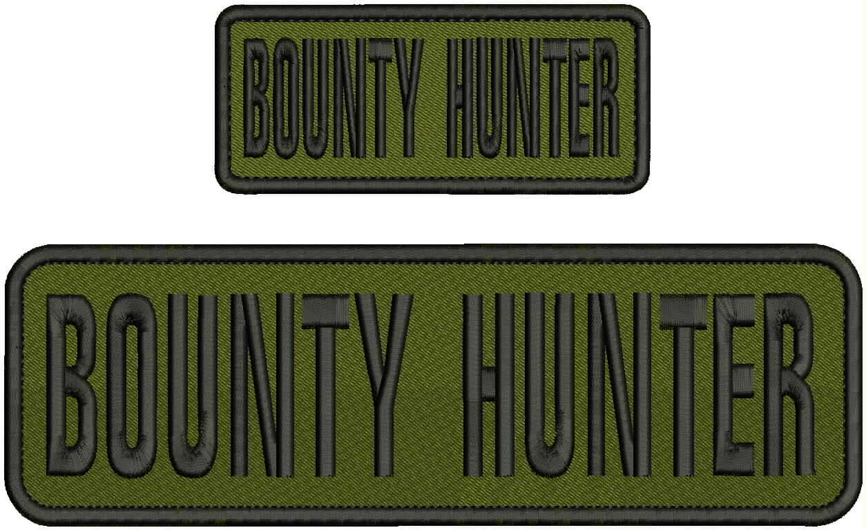 BOUNTY HUNTER Embroidery Patch 3x10 and 2x5  Hook On Back Od od green/blk