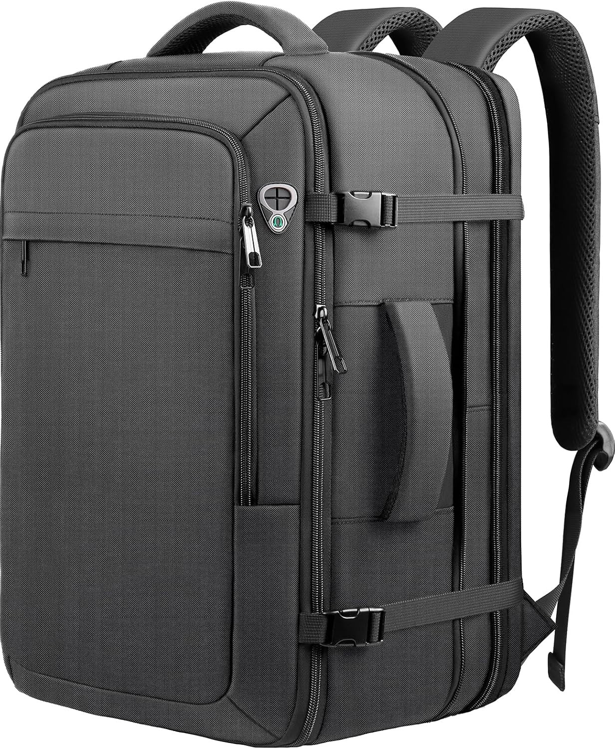 Carry On Backpack 40L-50L TSA Approved Travel Laptop Bag 17.3 Inch Black