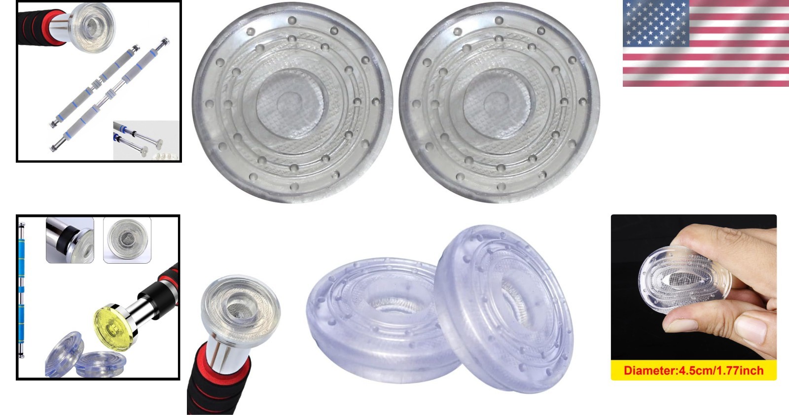 4-Pack Non-Slip Replacement Pads for Doorway Pull Up Bar - Secure & Adjustable