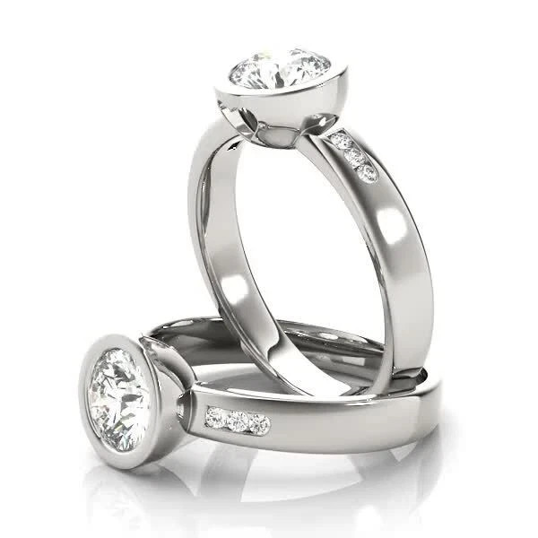 Lab-Created 2.10 Ct Round Cut VVS1 Diamond Engagement Ring 14K White Gold Finish