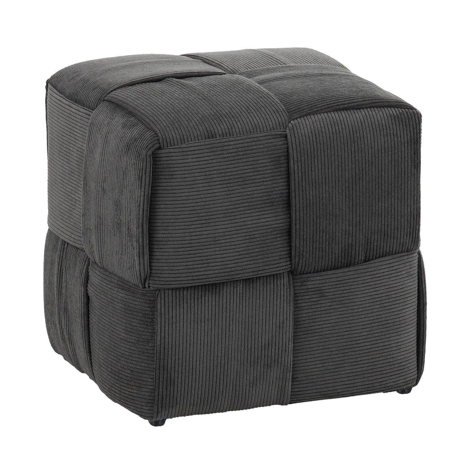 Ottoman Foot Rest Soft and Comfortable Ottoman Square Corduroy Woven Design Sof