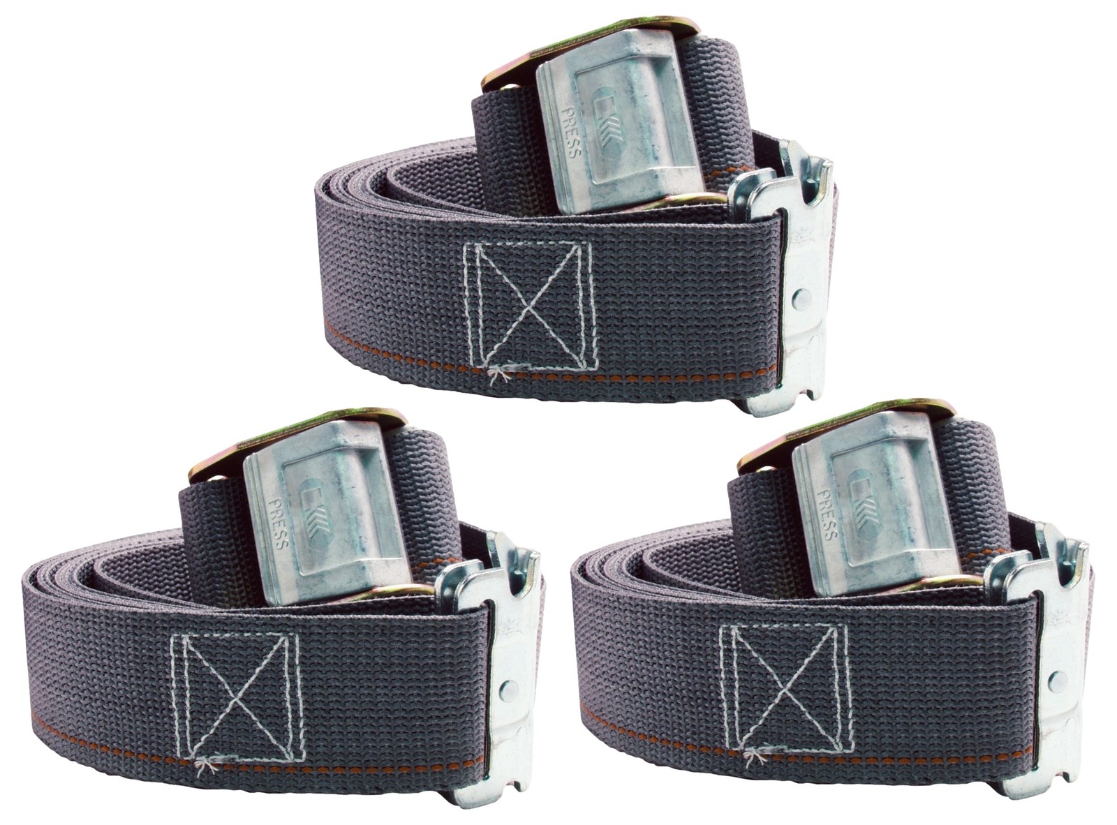 3 Lot Kinedyne 651601 Cargo Tie Down Strap 16 ft E-Track Cam Buckle Gray