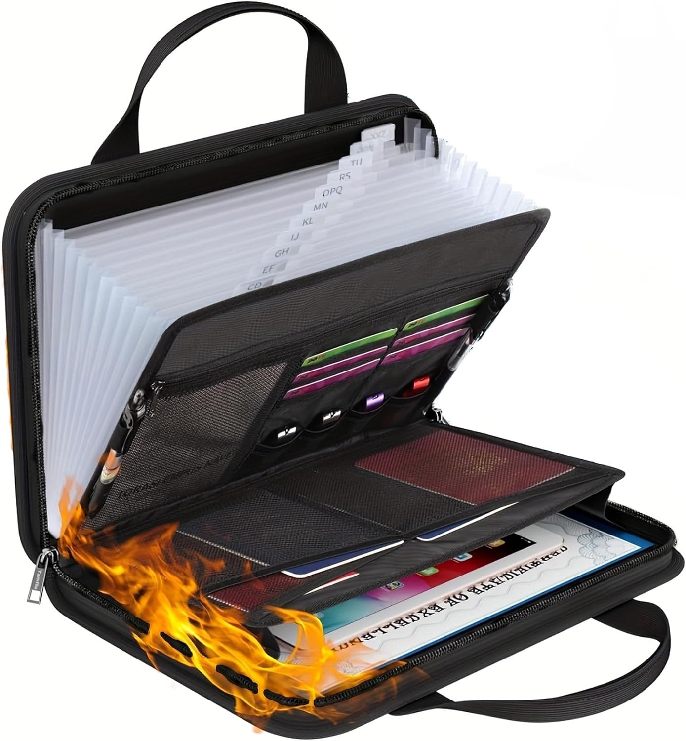 A4 Portable Document Organizer with Handle, Large-Capacity Accordion Folder
