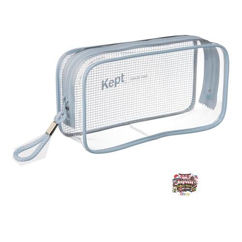 Raymay Fujii Clear Pen Pouch Kept Pen Case Large Capacity Clear Blue Gray