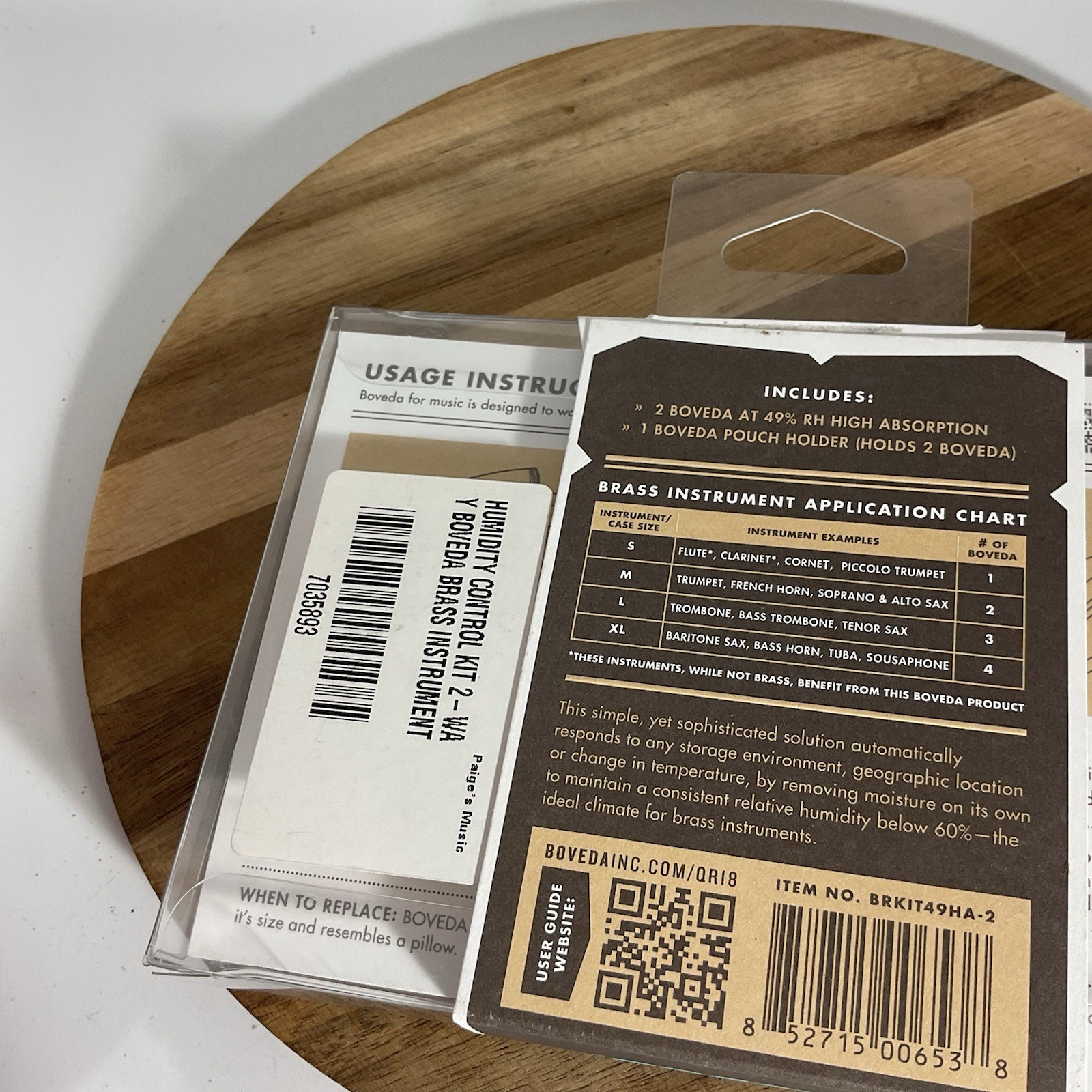 Boveda 2-Way Humidity Control Kit For Brass Instruments New (PG)