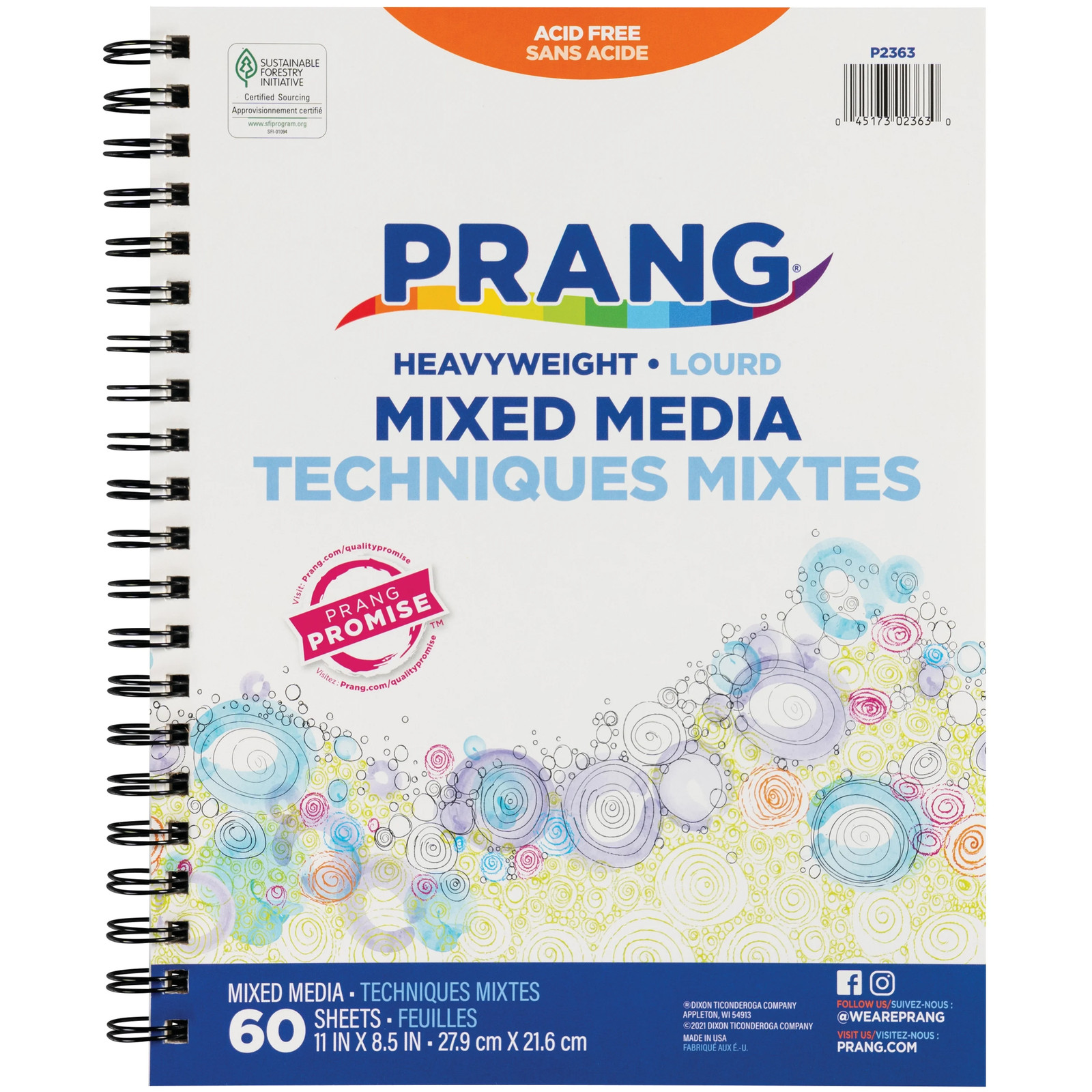 Mixed Media Paper Journal Heavyweight 8.5 in x 11 in, White, 60 Sheets