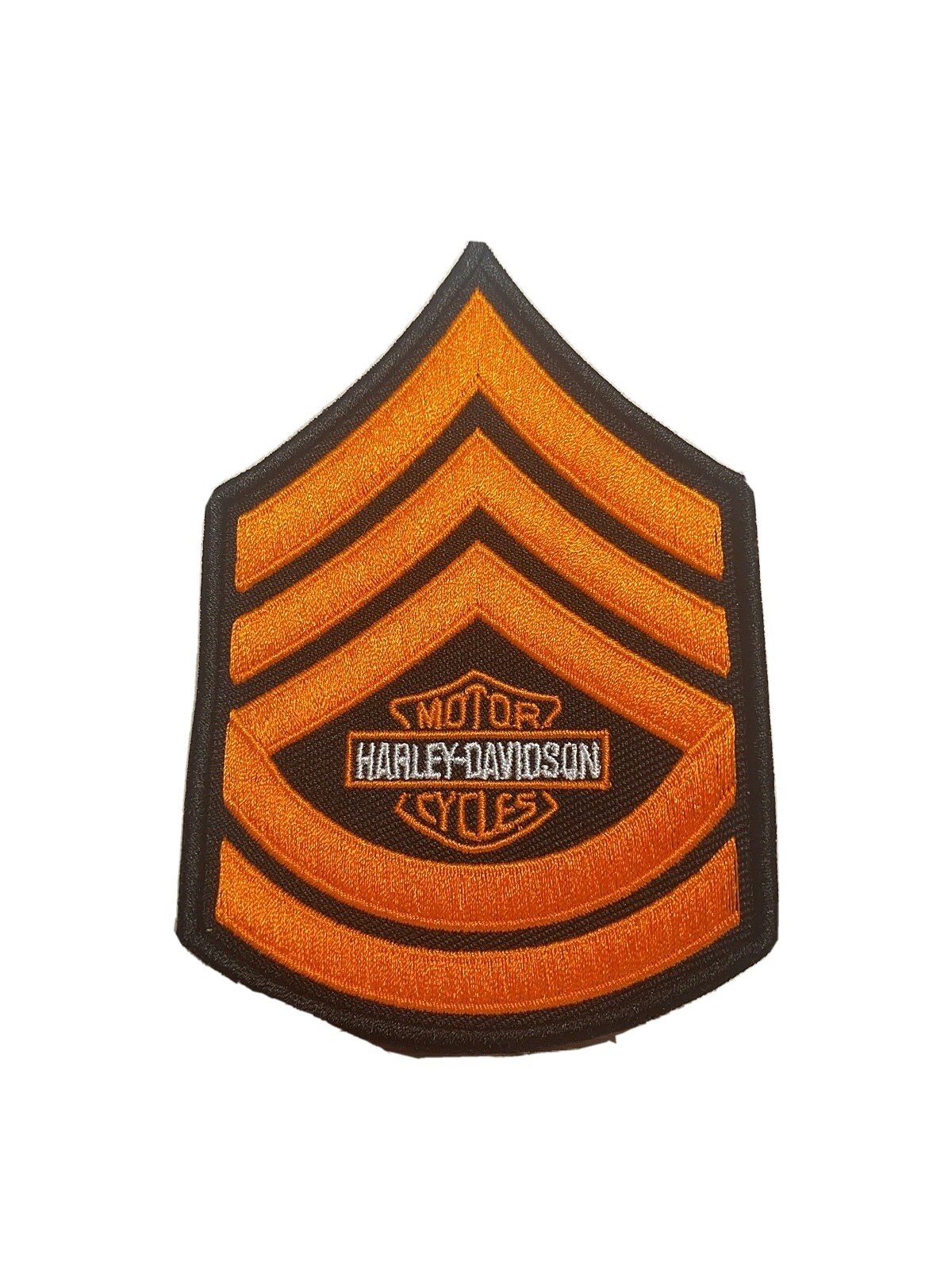 Military Rank Sargeant First Clas Harley-Davidson Motorcycles SewOn Patch Orange