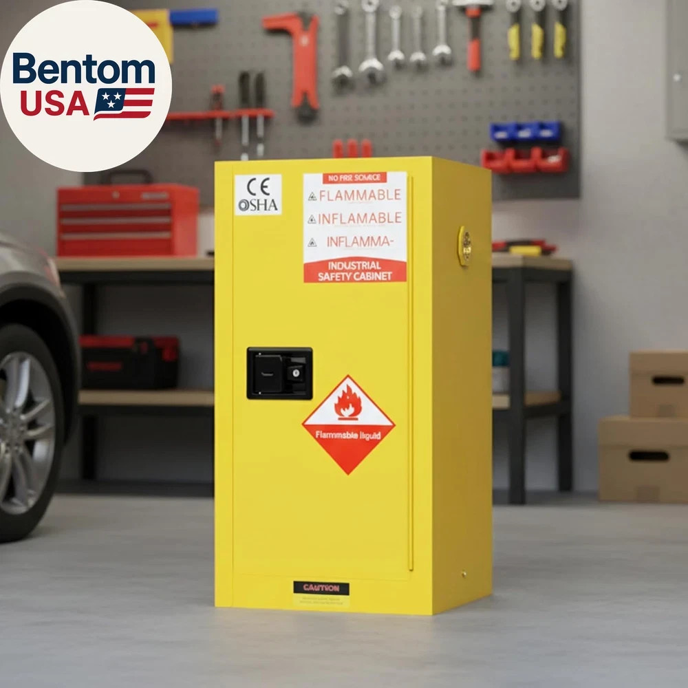 Flammable Storage Cabinet, 32 Gallon, 18.1" W X 18.1" D X 35.4" H, Double-Wall S