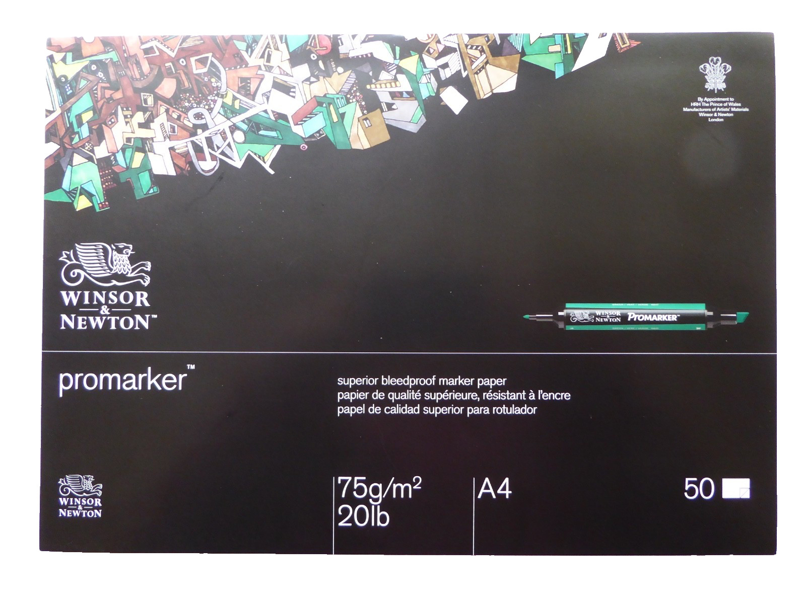 Winsor & Newton Promarker Superior Bleedproof A4 Marker Paper 75 GSM, 50 Sheets