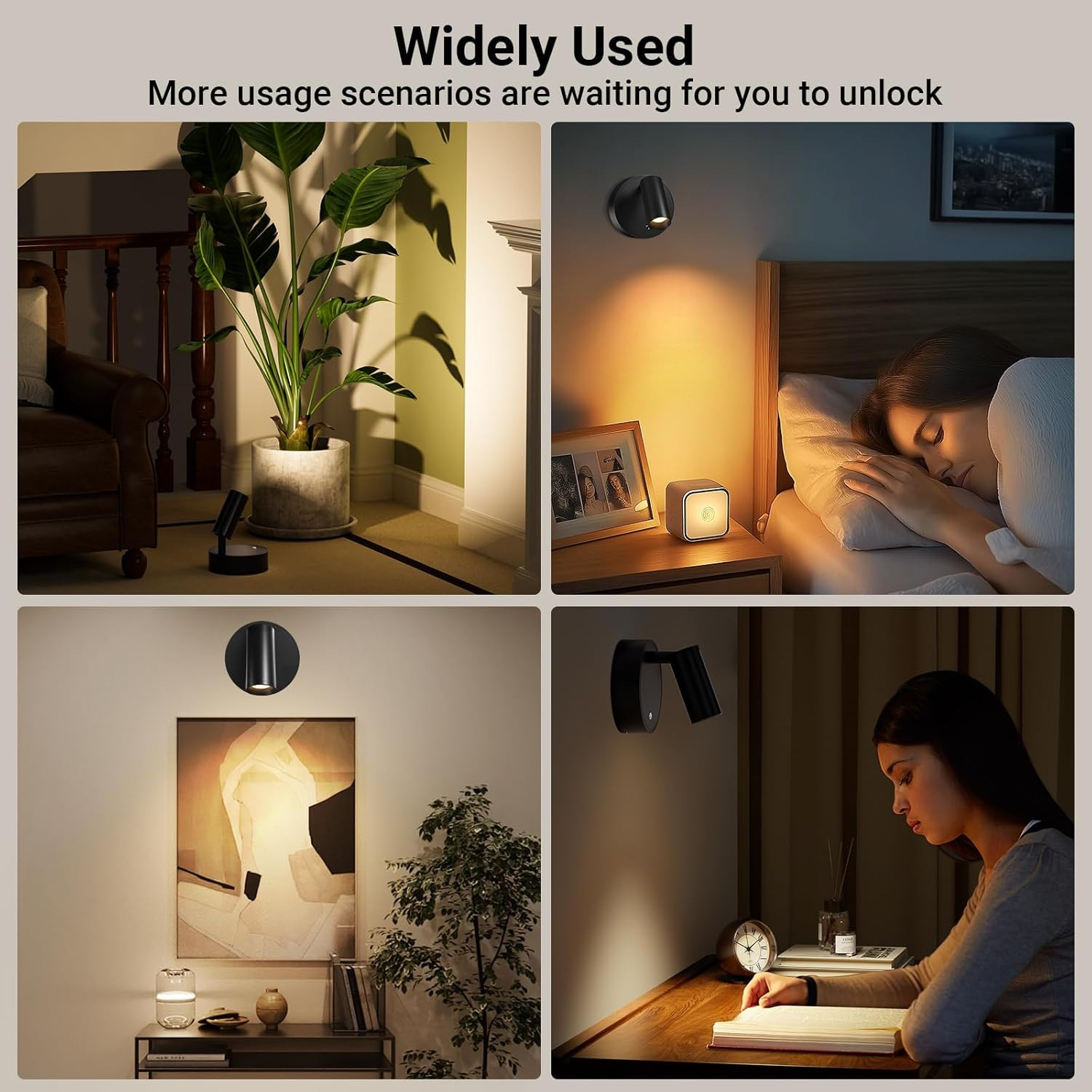 Spotlights Indoor, Wireless Uplighting Indoor with Remote Dimmable, Rechargeable