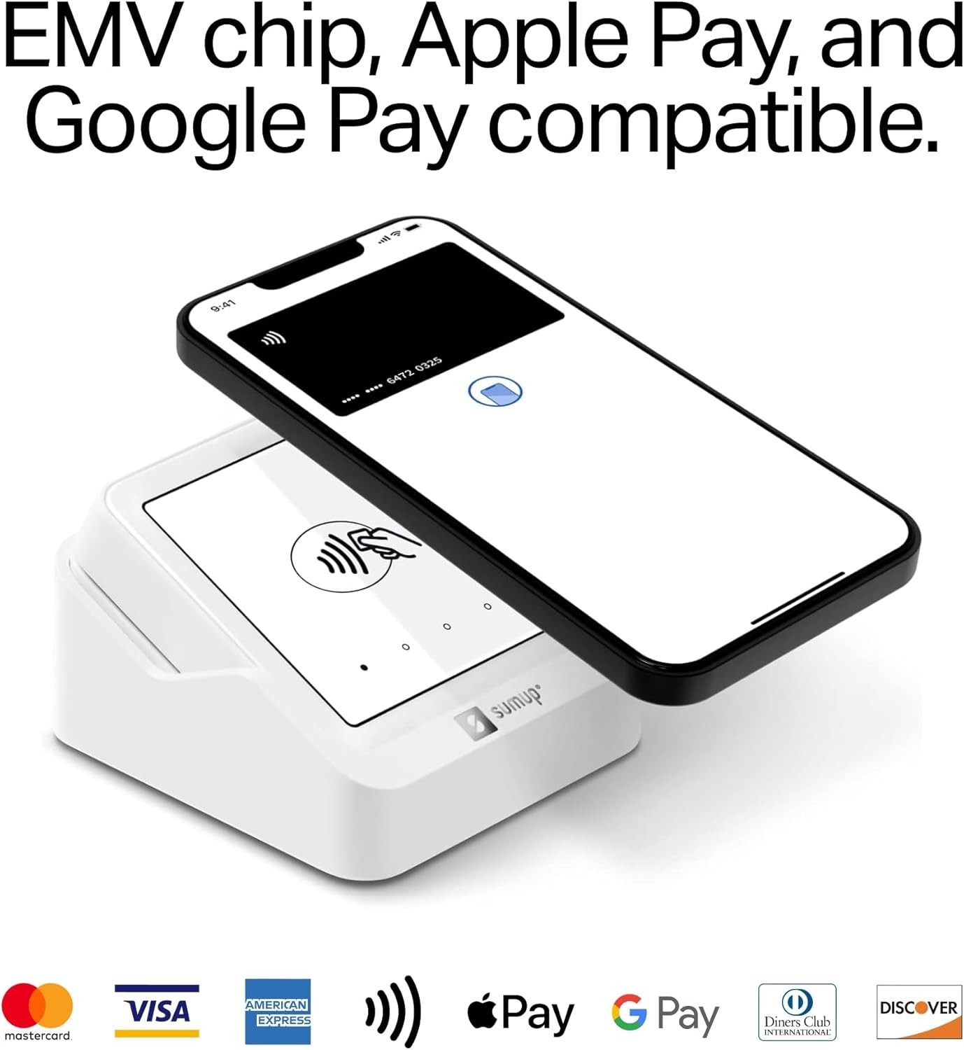 Credit Card Payment Card Reader with Touch Screen and Charging Station, Portable