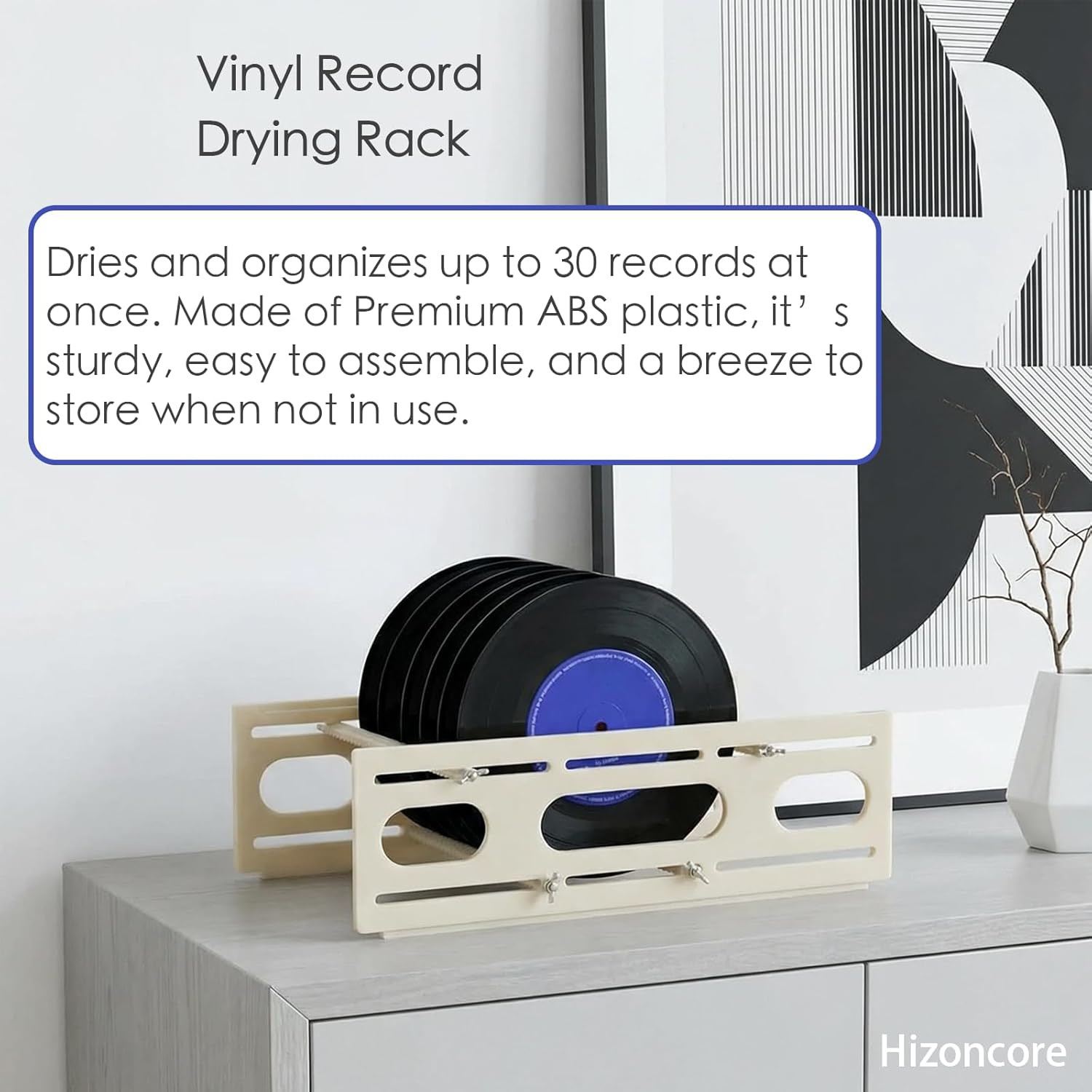 Record Drying Rack ABS Plastic Sawtooth Design Vinyl Record Storage Holder Once