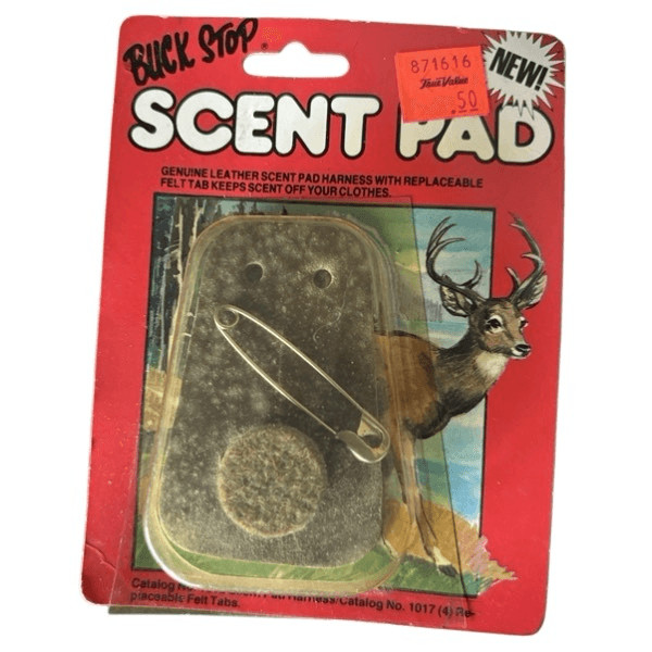 Buck Stop Scent Pad Genuine Leather With Replaceable Felt Tab NOS 1984