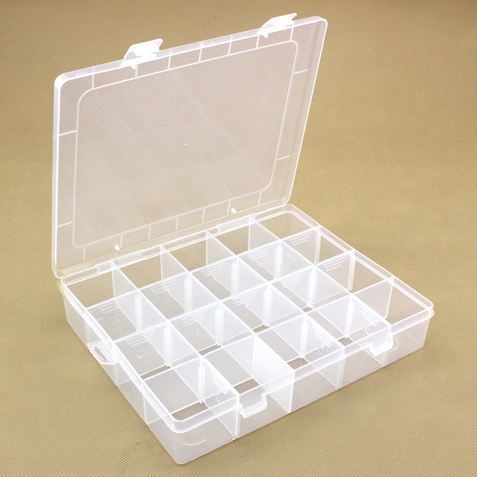 Clear Plastic Organizer Box Case 20 Grids Jewelry Craft Beads Display Storage