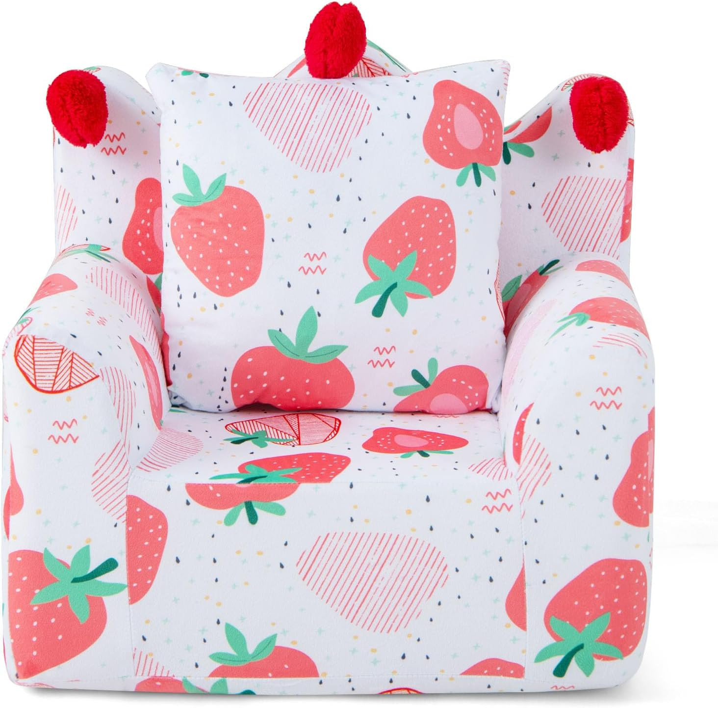 Toddler Couch, Crown Shaped Kids Chair W/Bonus Pillow, Comfy Kids Playroom Furni