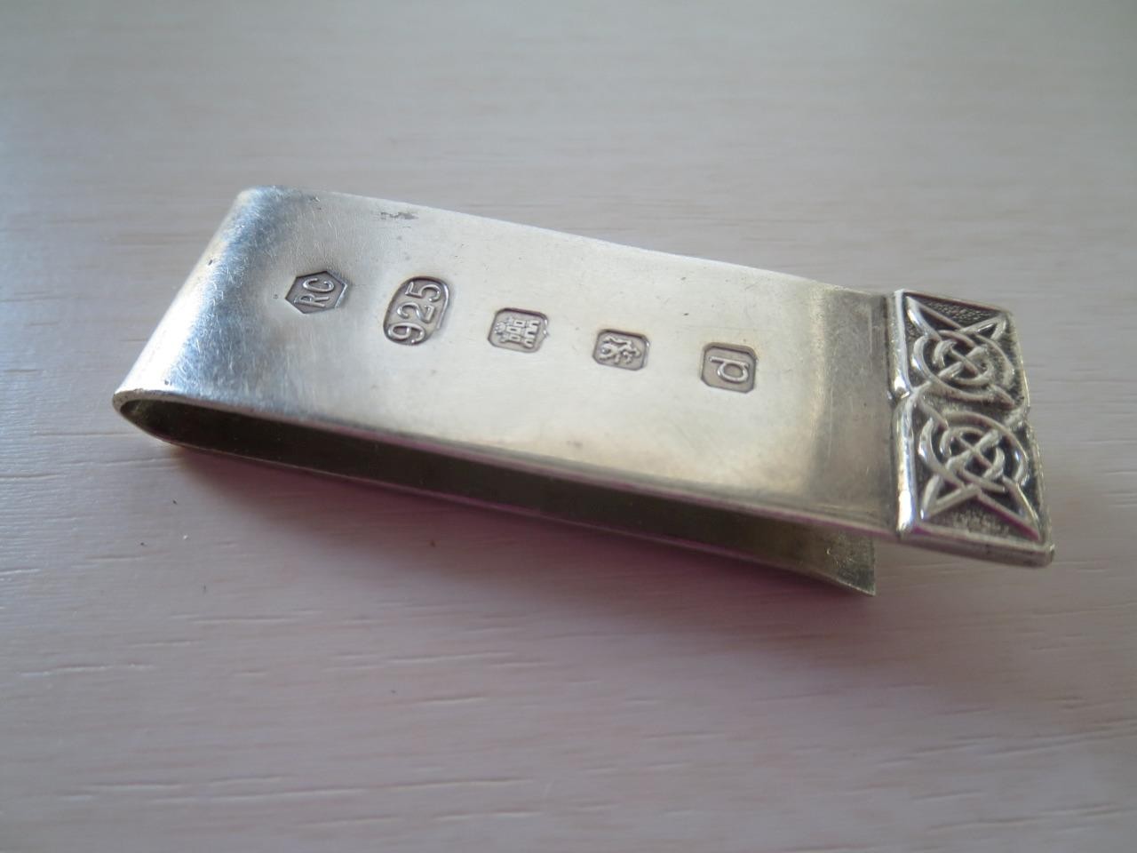 Carrs Silver Sheffield England Sterling Celtic Money Clip ca 2003 - (#900-712)