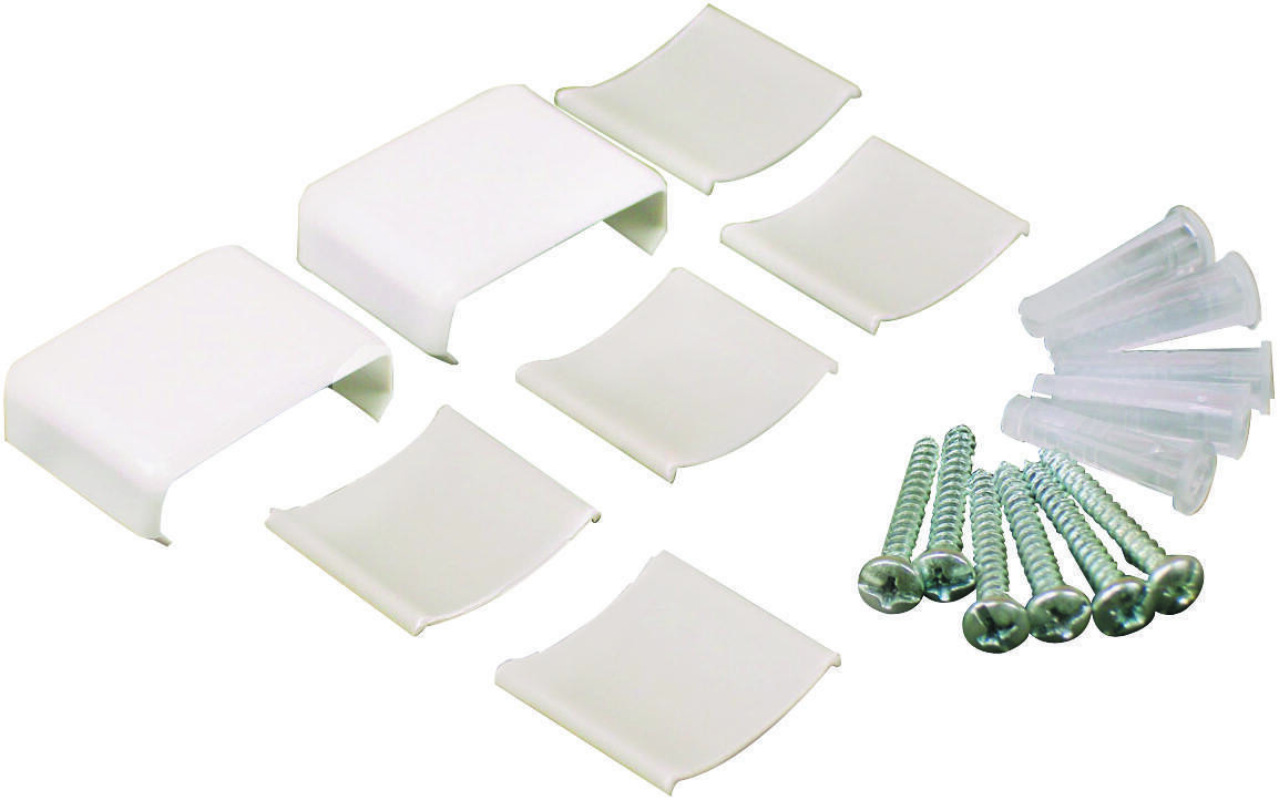 Raceway Accessory Pack, Metallic, Plastic, White, For: NM1 Wire Channels