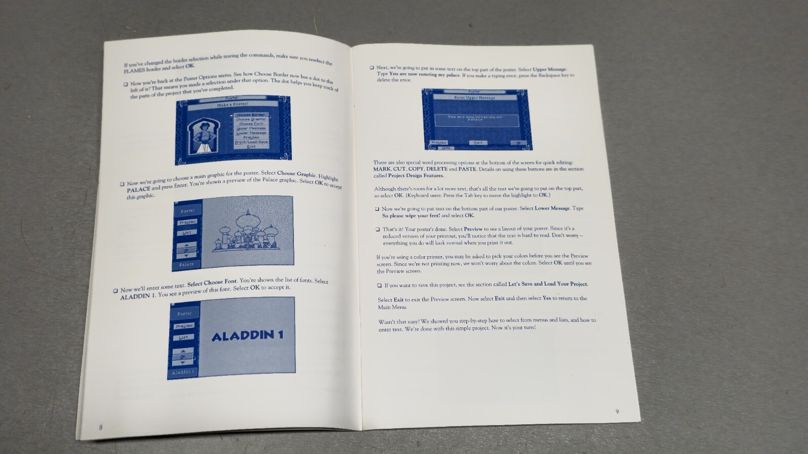 Big Box Software Disney Aladdin Print Kit IBM 3.5