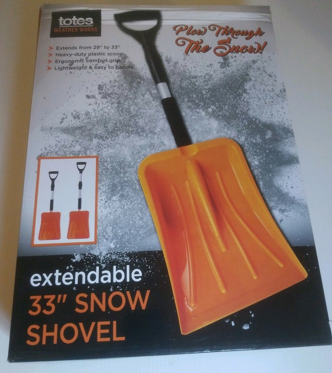 TOTES WEATHER WORKS EXTENDABLE 33" SNOW SHOVEL