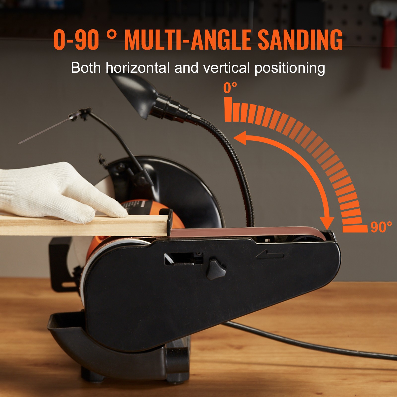 8" Bench Grinder & 2" x 28" Belt Sander Combo, 2.5A Motor, Orange