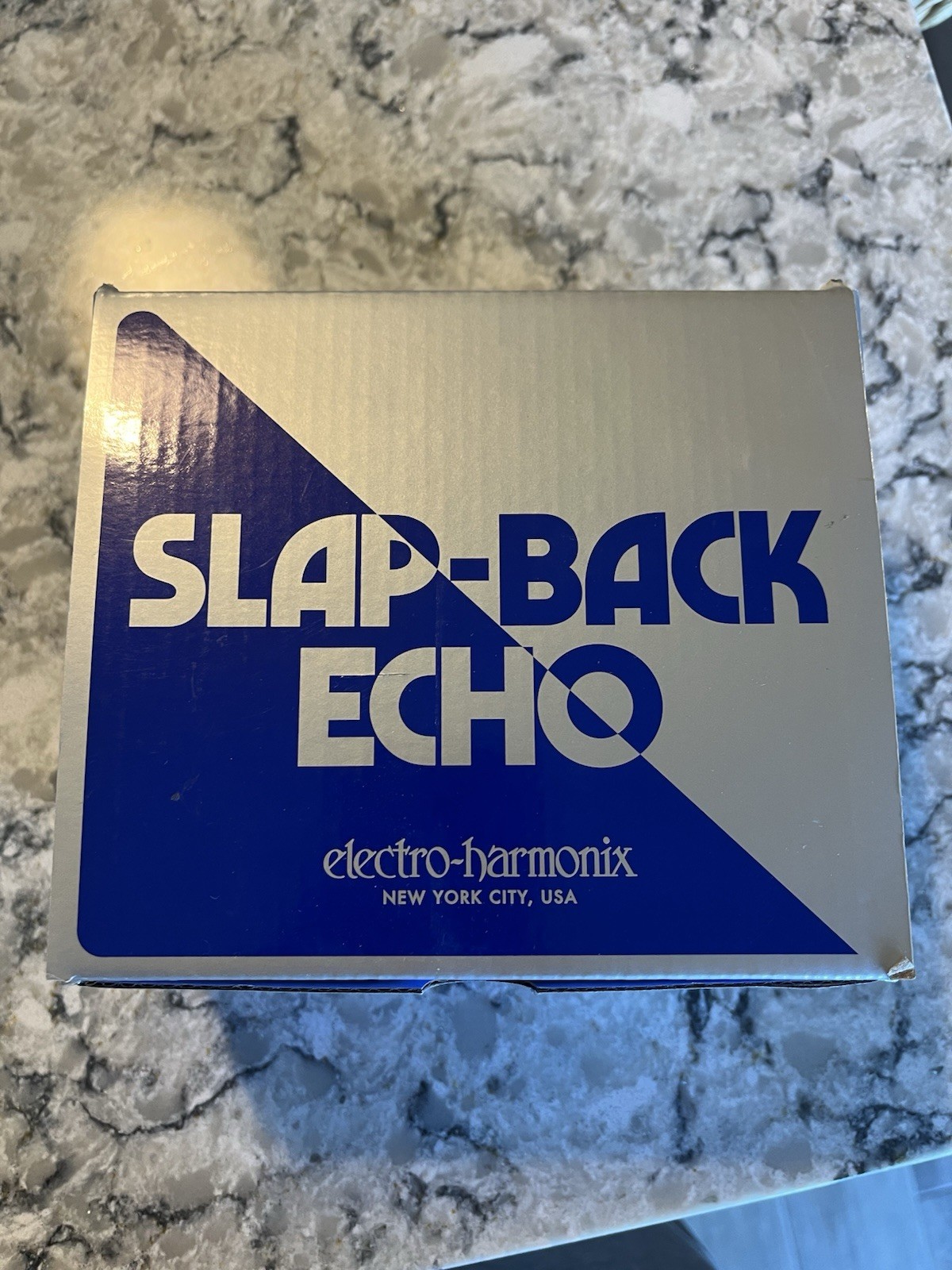 Electro-Harmonix SLAP-BACK ECHO Analog Delay Effects Pedal -Silver and Blue