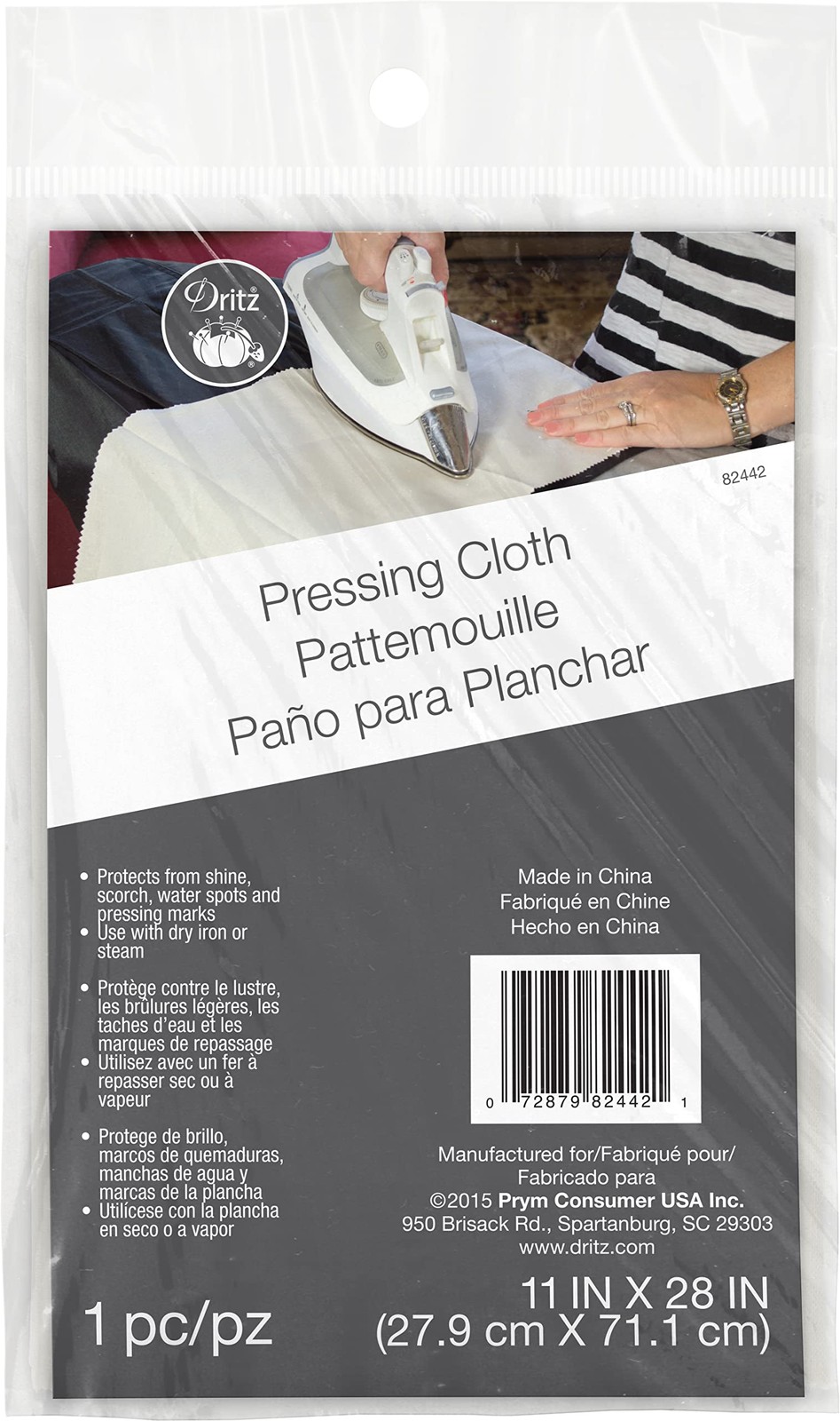 Dritz Clothing Care 82442 Pressing 11" x 28" (27.9 cm x 71.1 cm), White