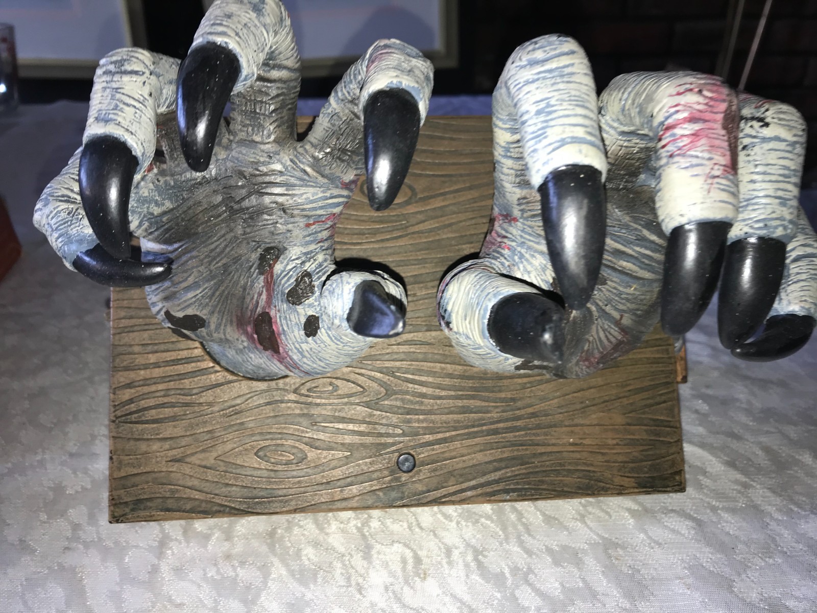 Rare KURT ADLER Halloween MUSICAL Motion WITCH Zombie MONSTER HANDS Wall DECOR