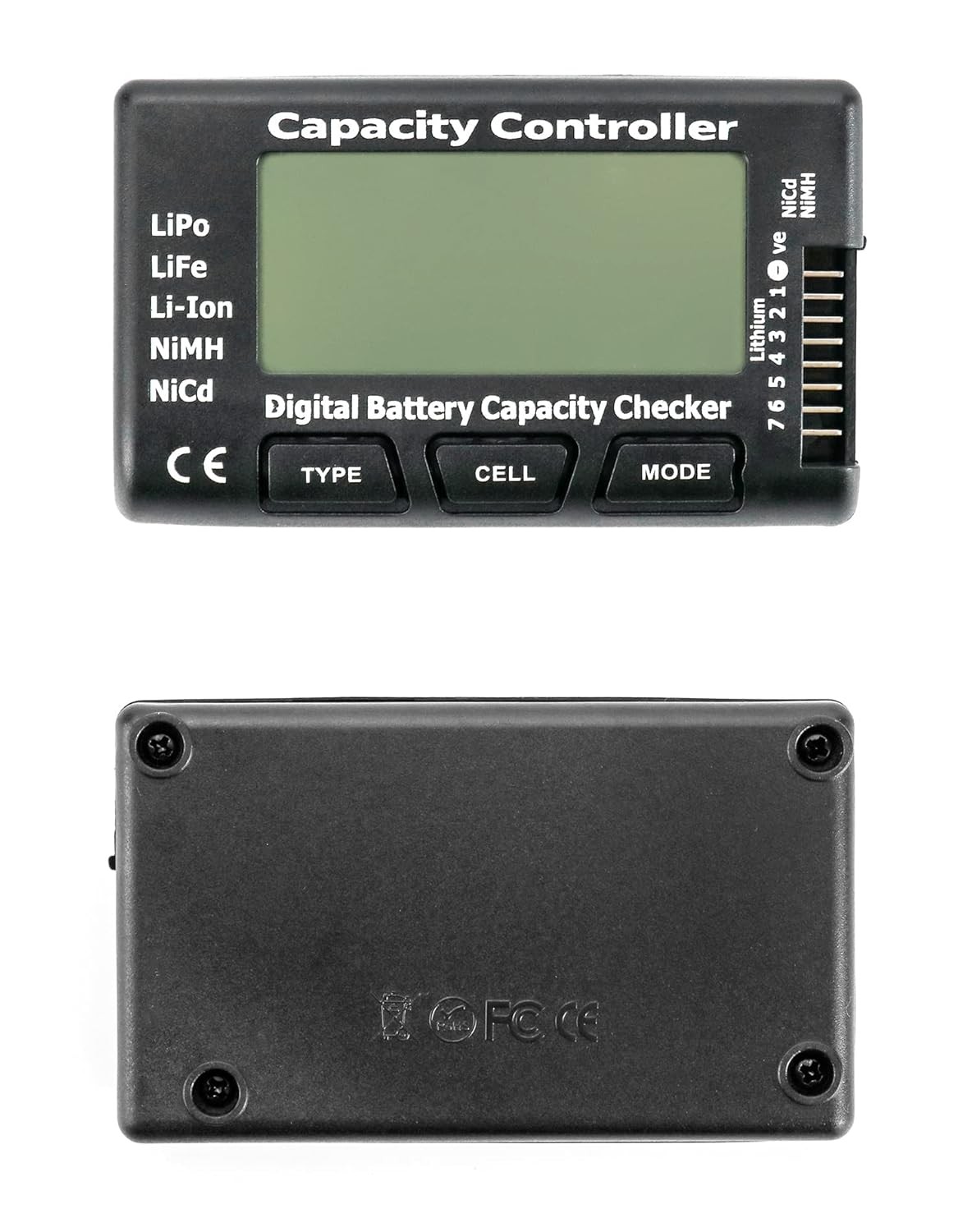 QWORK RC Cellmeter Controller Tester Voltage Tester, 7 Digital 1 Pack, Black