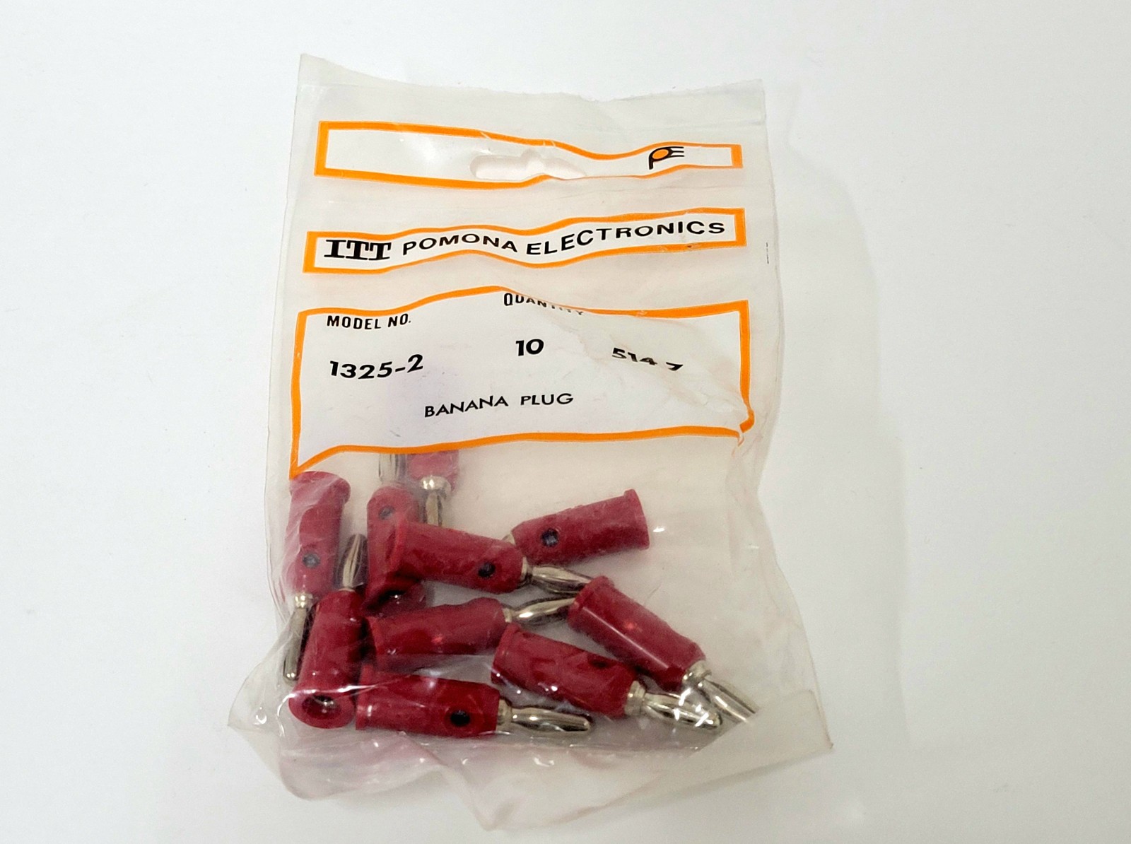 10X Pomona 1325-2 red stackable banana plugs - sealed original packaging
