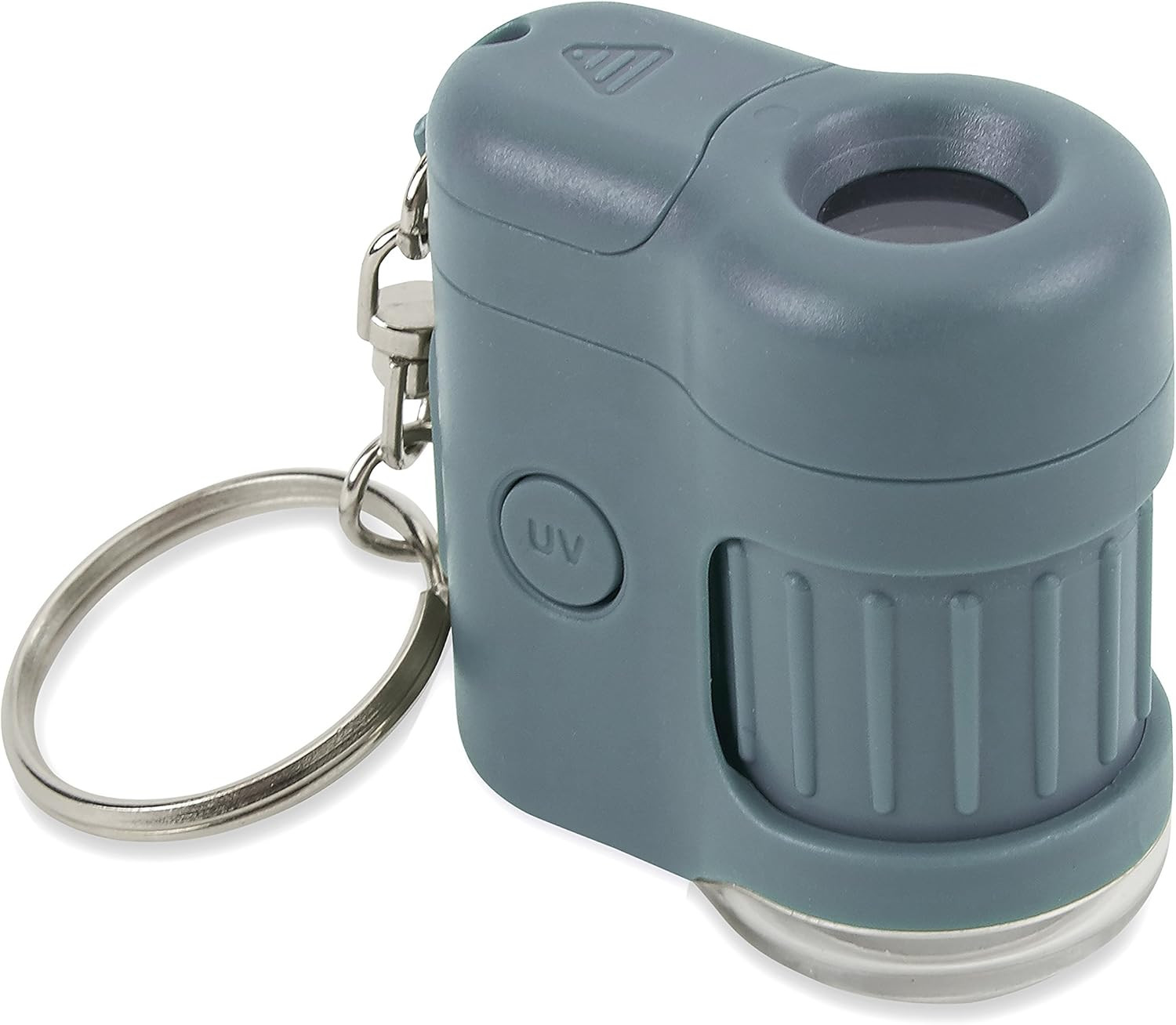 Micromini Blue, Pocket Microscope Keychain | Built-In Flashlight with UV and LED