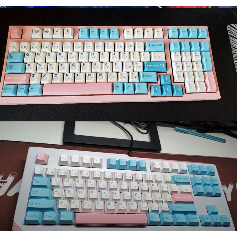 Milk Cover Keycap PBT Cherry Height 140 Keycaps Dye-sub for Cherry MX Keyboard