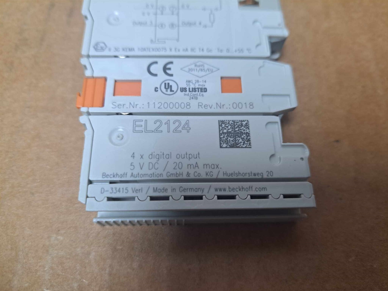 Beckhoff 4 x Digital Output Module Part No. EL2124