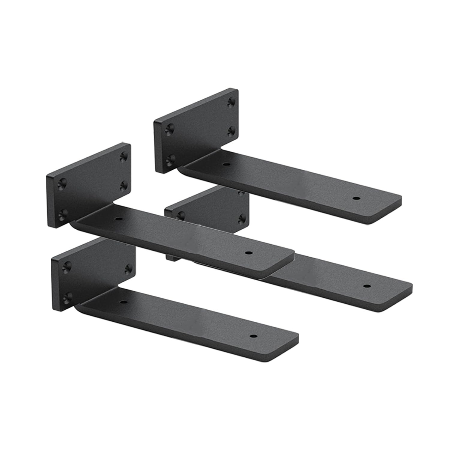 4 Pack Shelf Brackets 10 Inch Floating Shelf Bracket 1/5 inch Thick Heavy Dut...